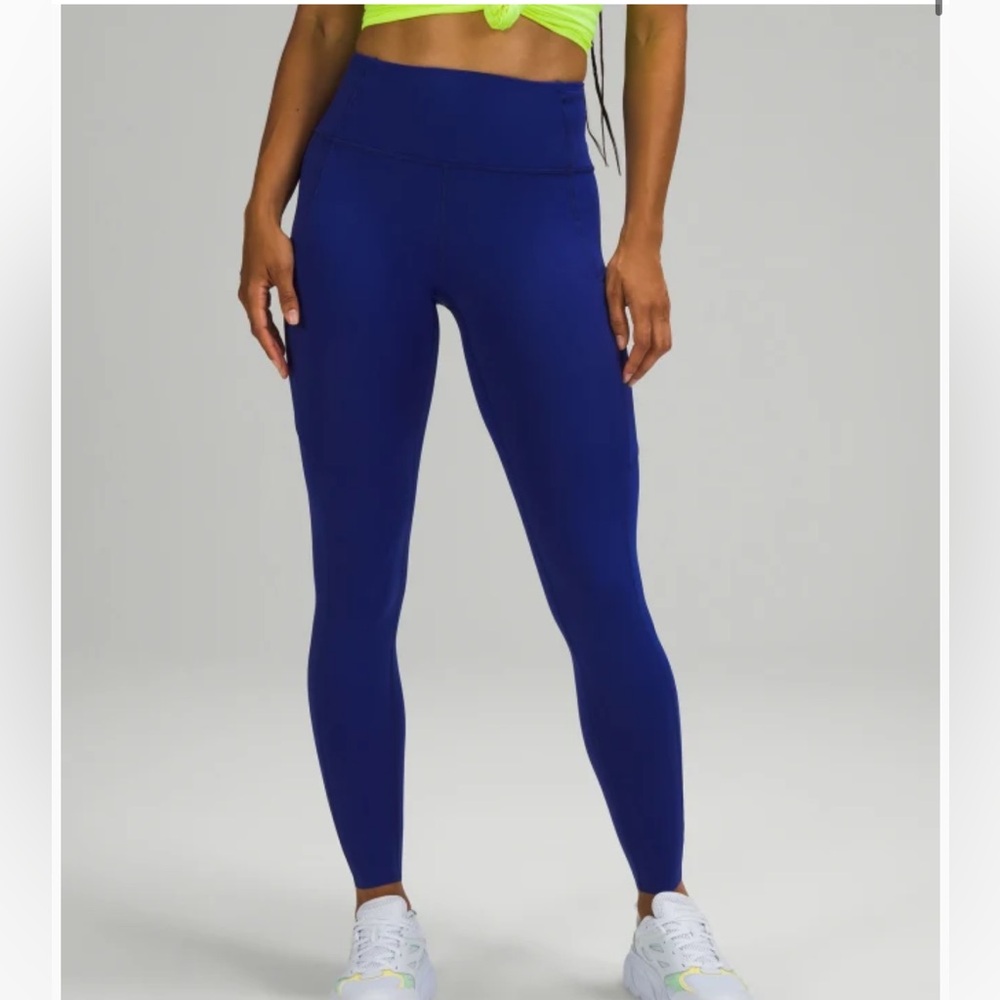 Lululemon Fast and Free leggings in royal blue size 4!